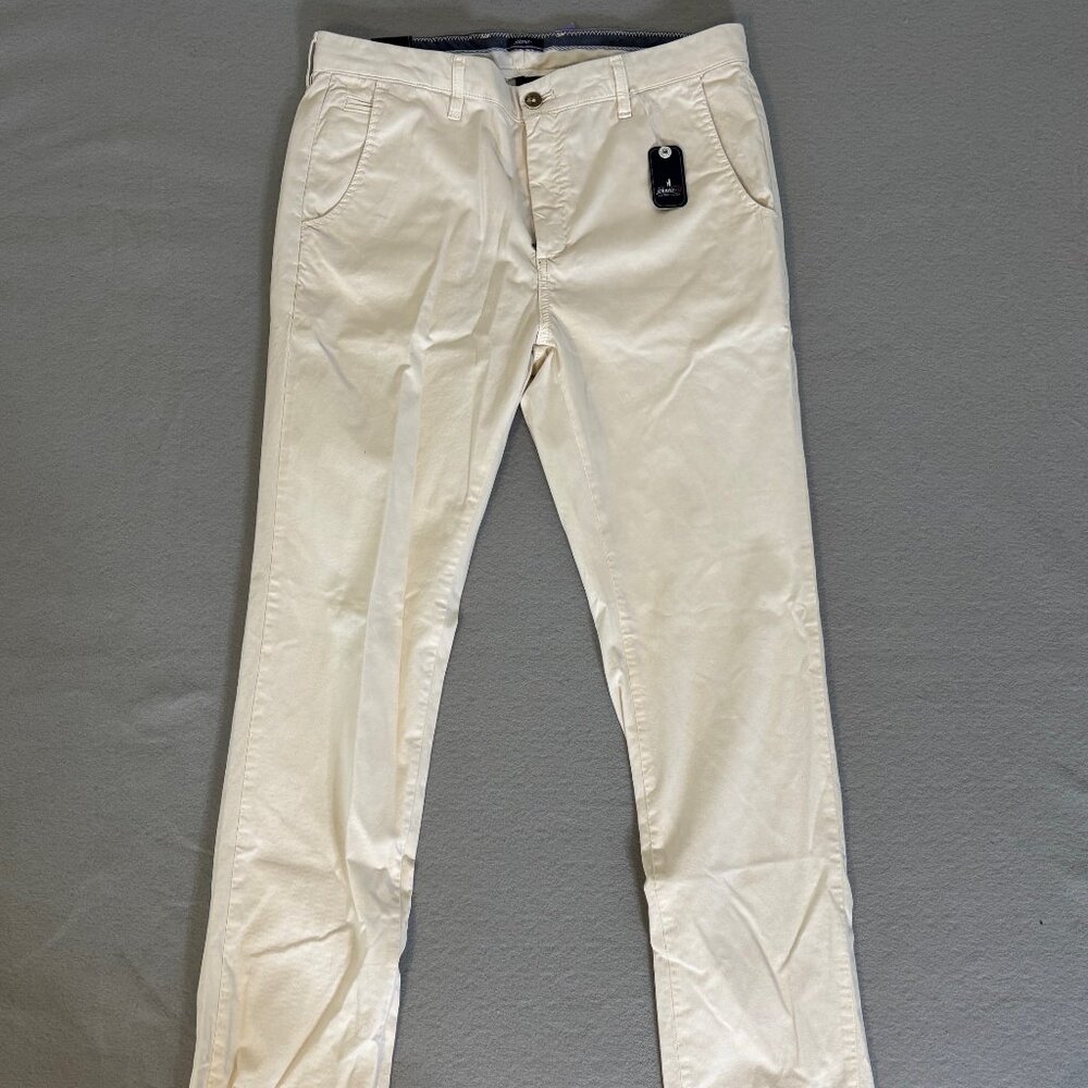 johnnie-O Cairo Chino Pant Stone/Cream Size 35 W x 34 L Tropical Casual NWT